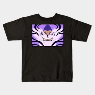 Purple Tiger Face Kids T-Shirt